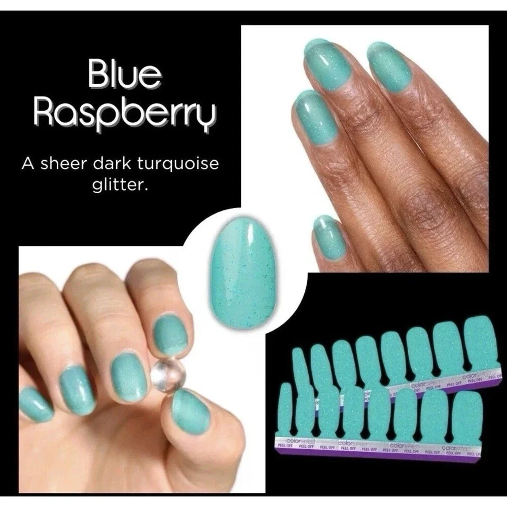 RETIRED NEW Color Street Nail Strips Set of Blue Raspberry